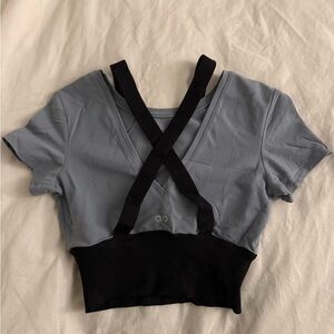 ALO Yoga Blue Crop Top